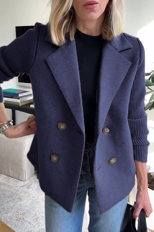 Sorelle - Elegant Knit-Sleeve Jacket