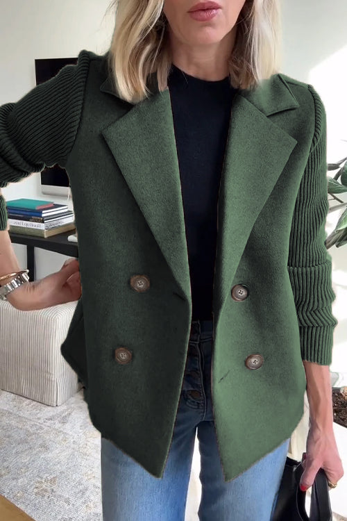 Sorelle - Elegant Knit-Sleeve Jacket