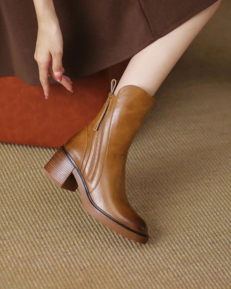 Valeria | Modern Zip Ankle Boots