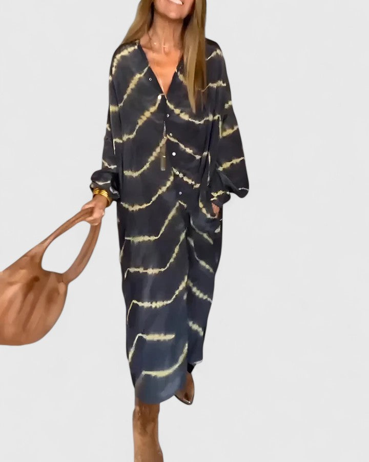 Ava&Rose™ | Elegant Boho Striped Maxi Dress