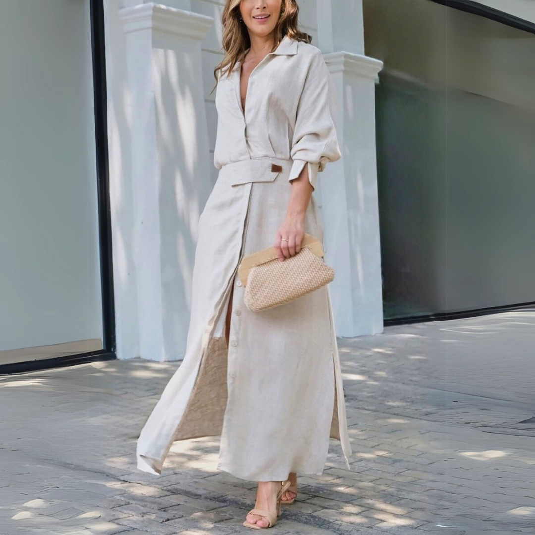 Ava&Rose™| Elegant Maxi Dress with V-Neck
