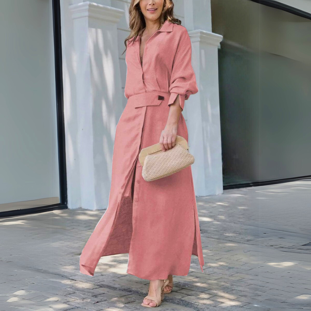 Ava&Rose™| Elegant Maxi Dress with V-Neck