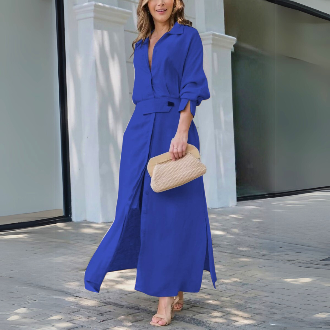 Ava&Rose™| Elegant Maxi Dress with V-Neck