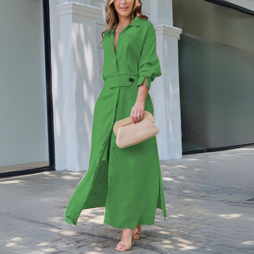 Ava&Rose™| Elegant Maxi Dress with V-Neck