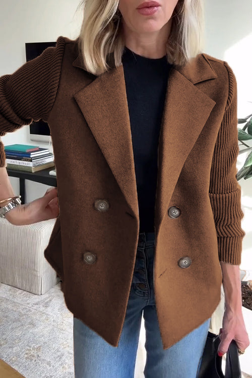Sorelle - Elegant Knit-Sleeve Jacket