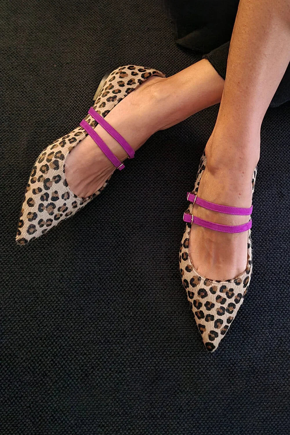Ava&Rose | LEOPARD-PRINT STRAP FLATS