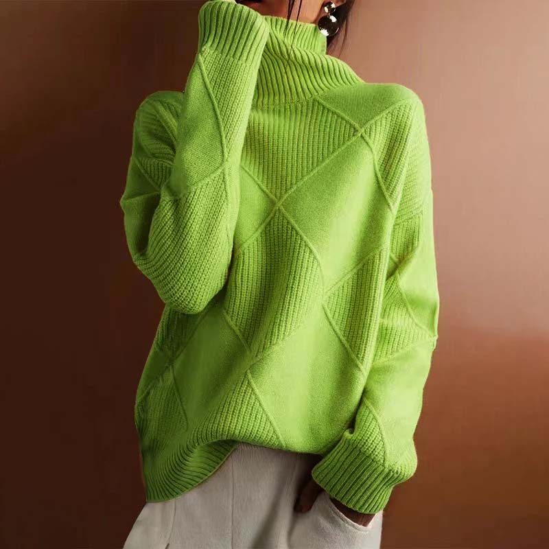 AVA| Textured Turtleneck Knit Sweater