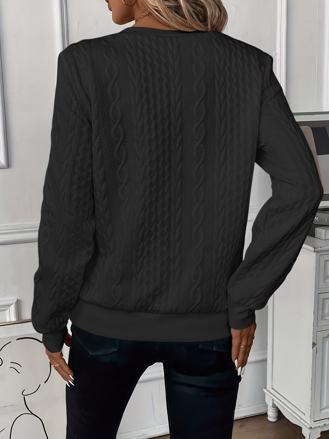 Ava&Rose™ - Ladies' zip-up cable knit jumper