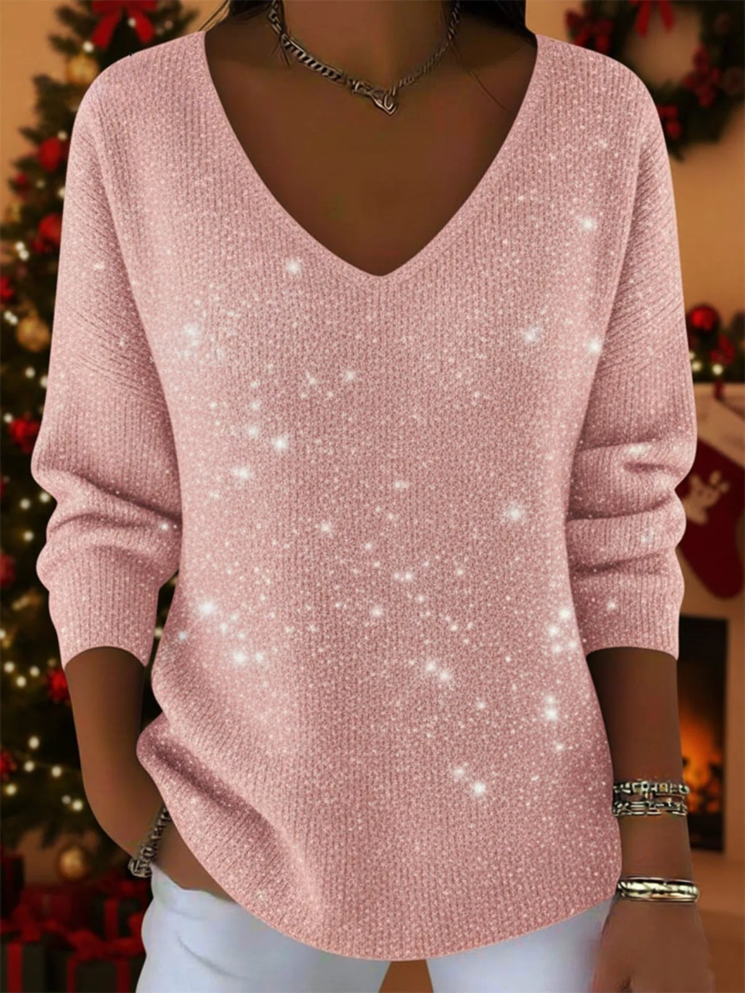 Aylise | Festive women’s V-neck top