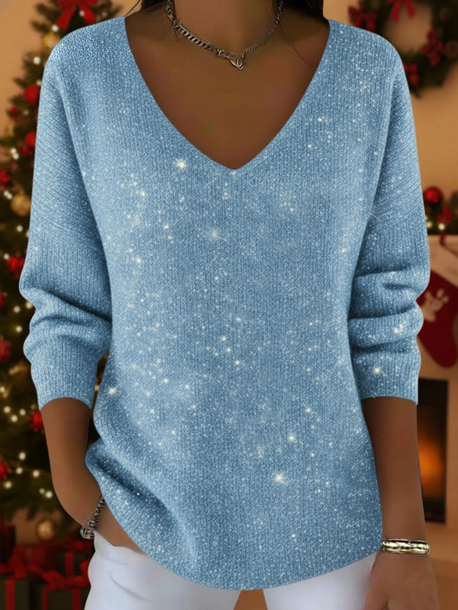 Aylise | Festive women’s V-neck top