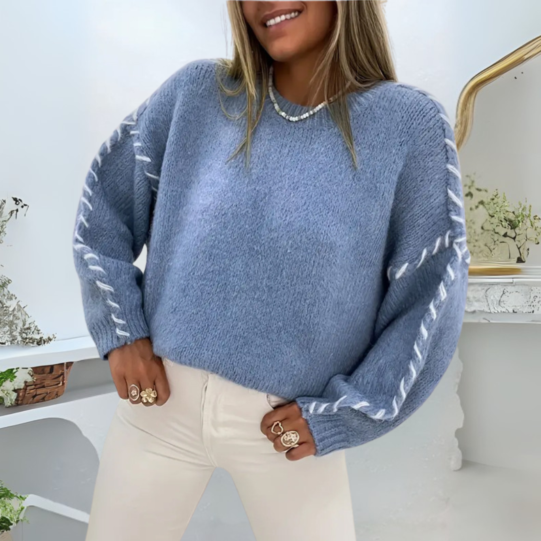 Ava&Rose™ | Comfy Long Sleeve Round Neck Sweater