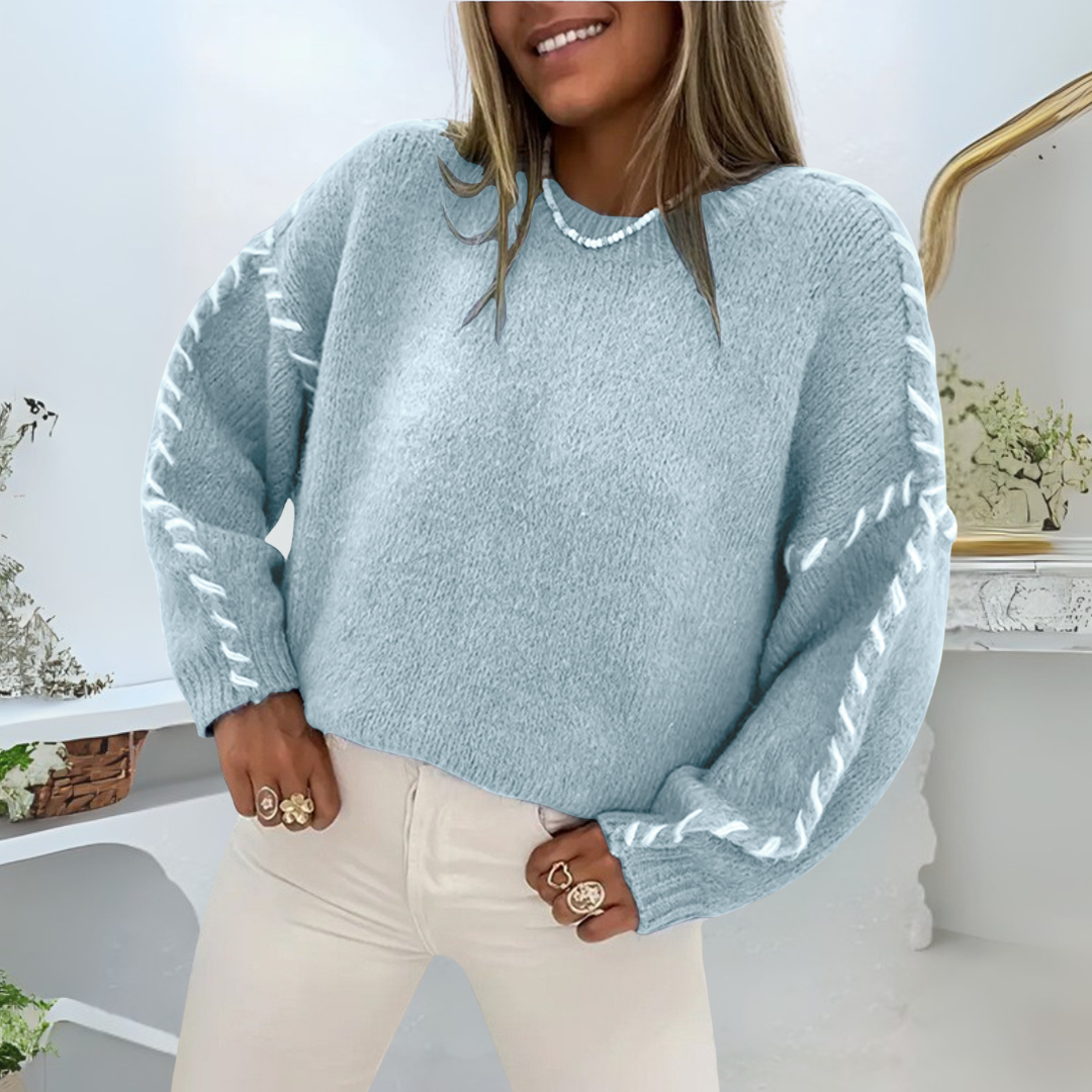 Ava&Rose™ | Comfy Long Sleeve Round Neck Sweater