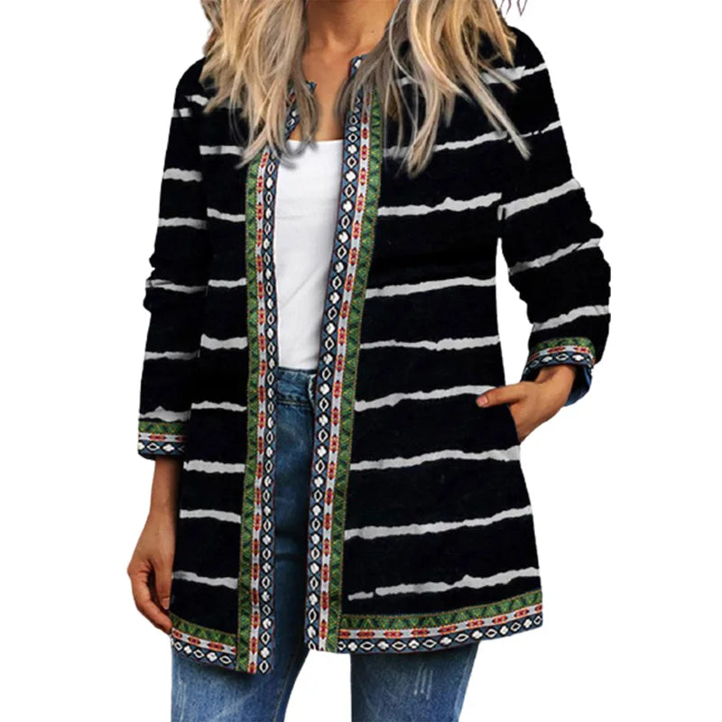 Chic Longline Patchwork Cardigan