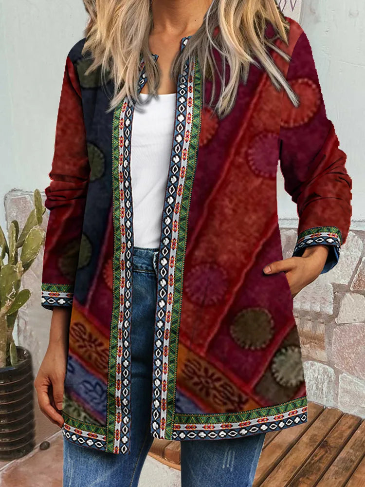 Chic Longline Patchwork Cardigan