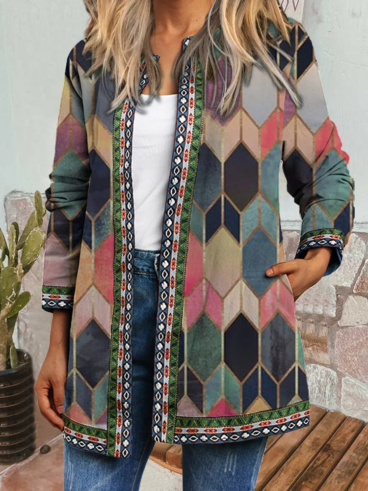 Chic Longline Patchwork Cardigan