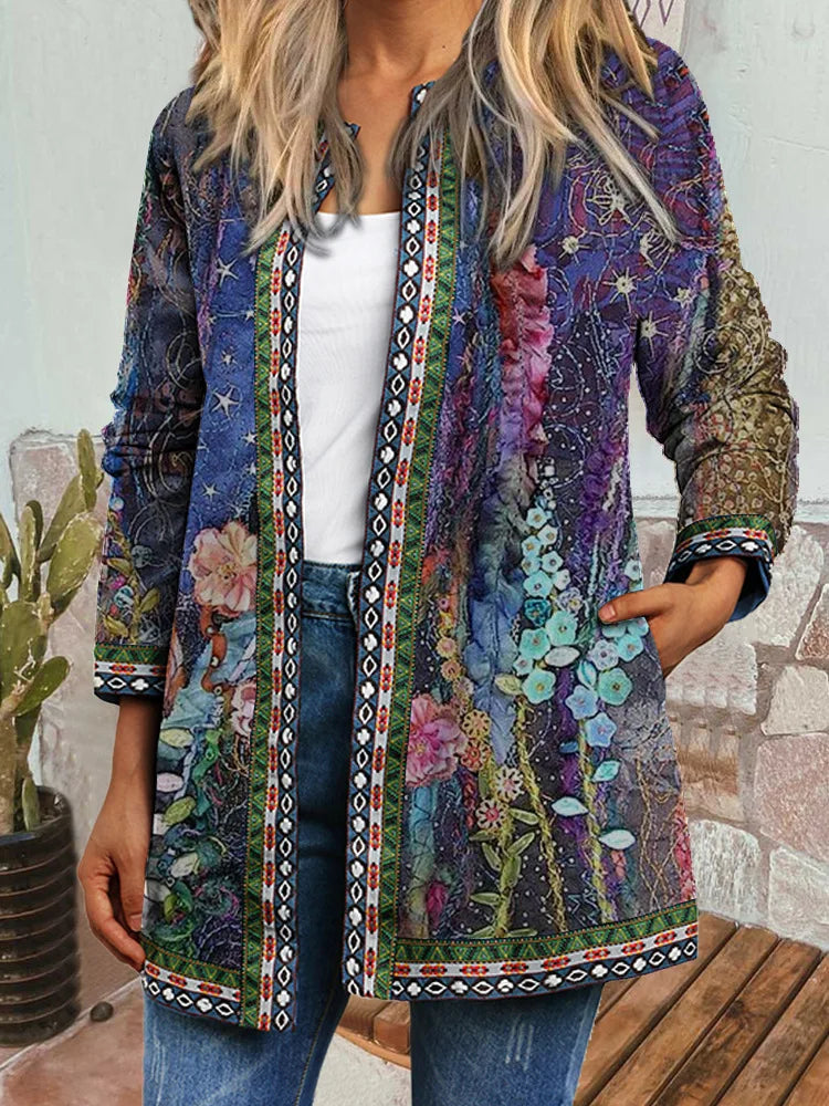 Chic Longline Patchwork Cardigan
