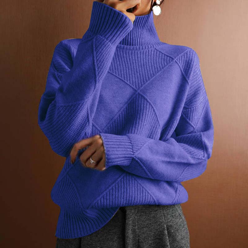 AVA| Textured Turtleneck Knit Sweater