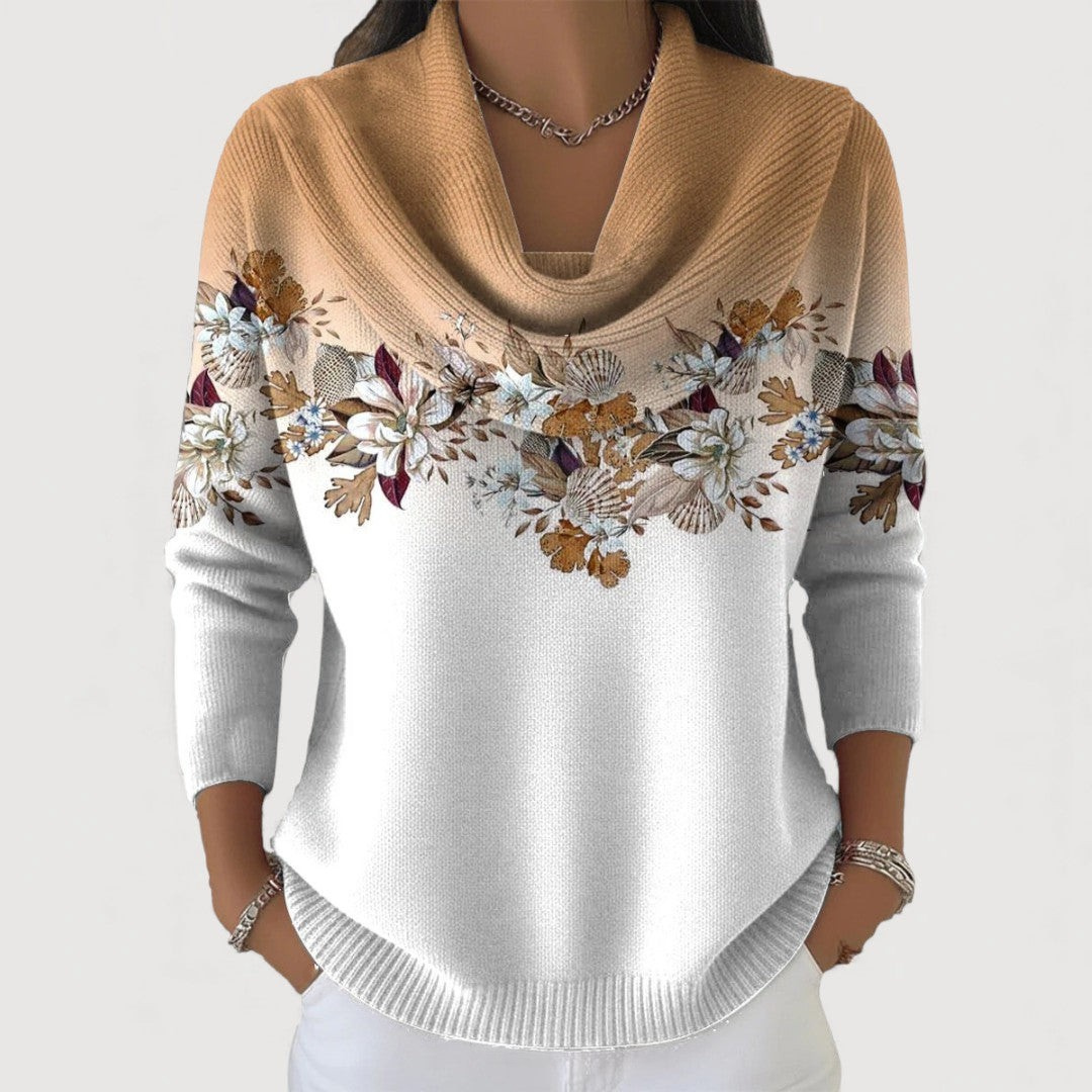 Alora | Floral Sweater with a Soft Neckline