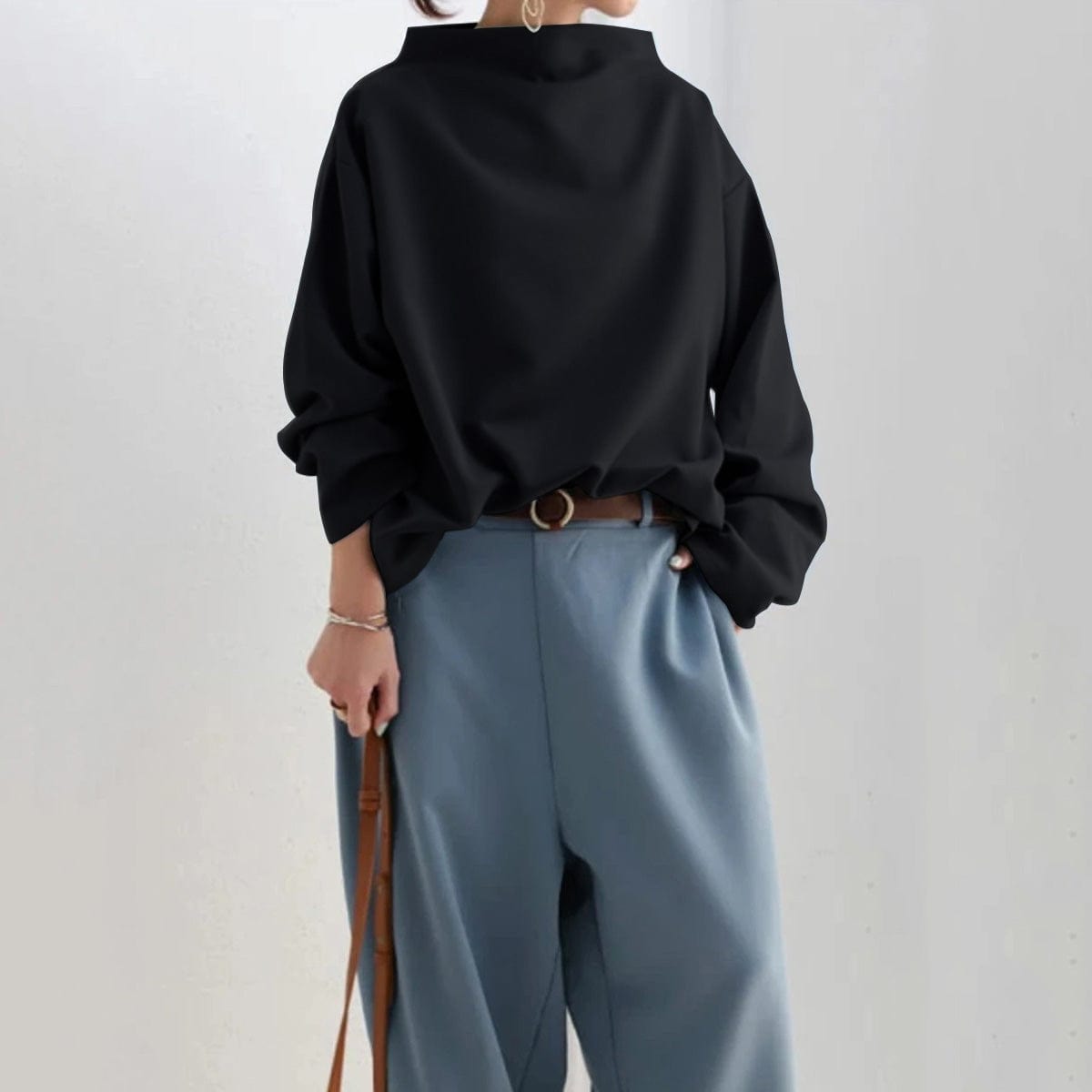 Ava&Rose™ | High-Neck Soft Knit Top