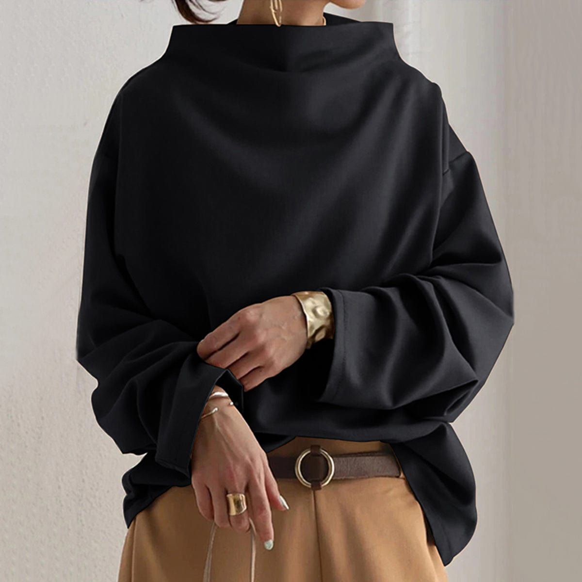 Ava&Rose™ | High-Neck Soft Knit Top