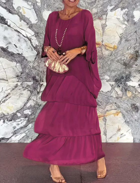 Leona - Loose Crew Neck Dress