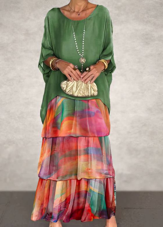 Leona - Loose Crew Neck Dress