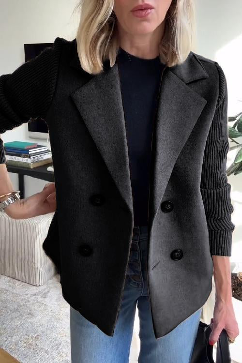 Sorelle - Elegant Knit-Sleeve Jacket