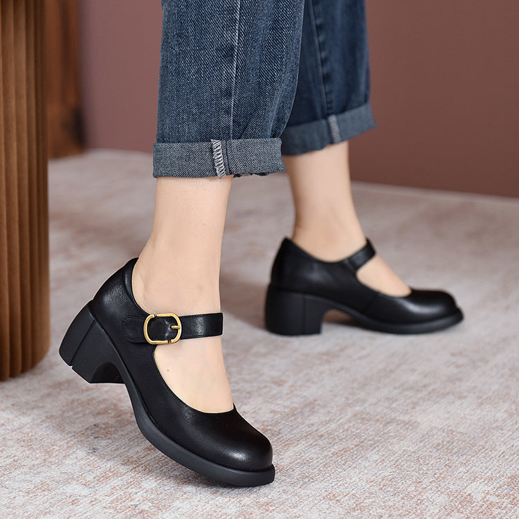 Ava&Rose™| Agnes Leather Mary Janes