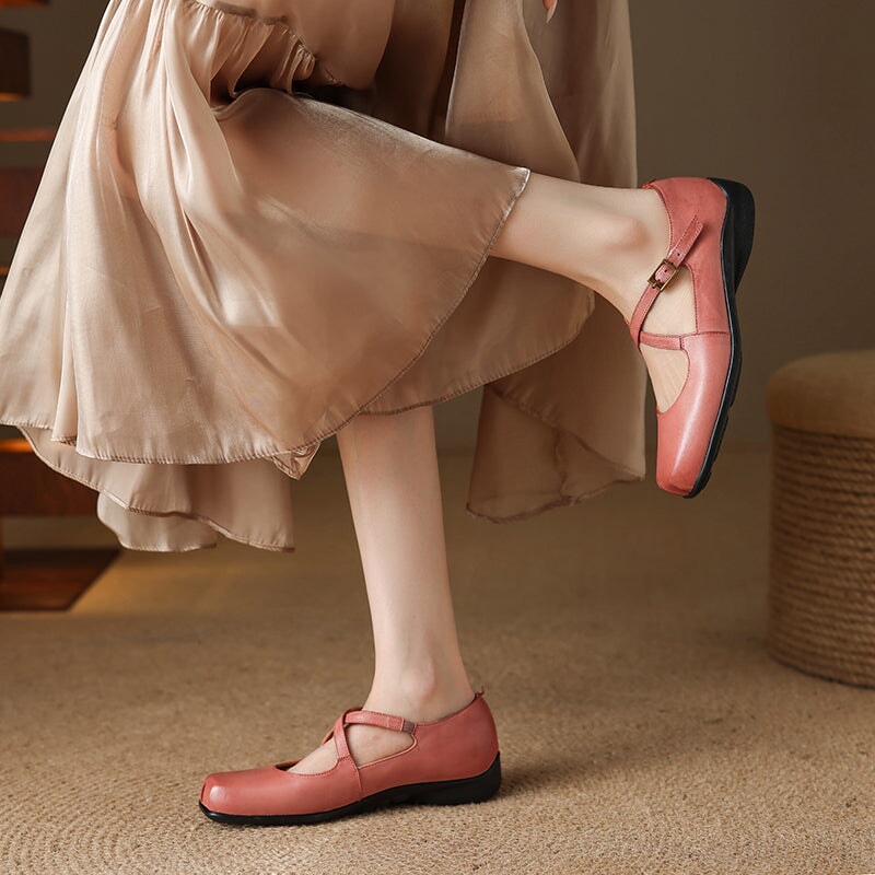 Ava&Rose™| Edith Leather Mary Janes
