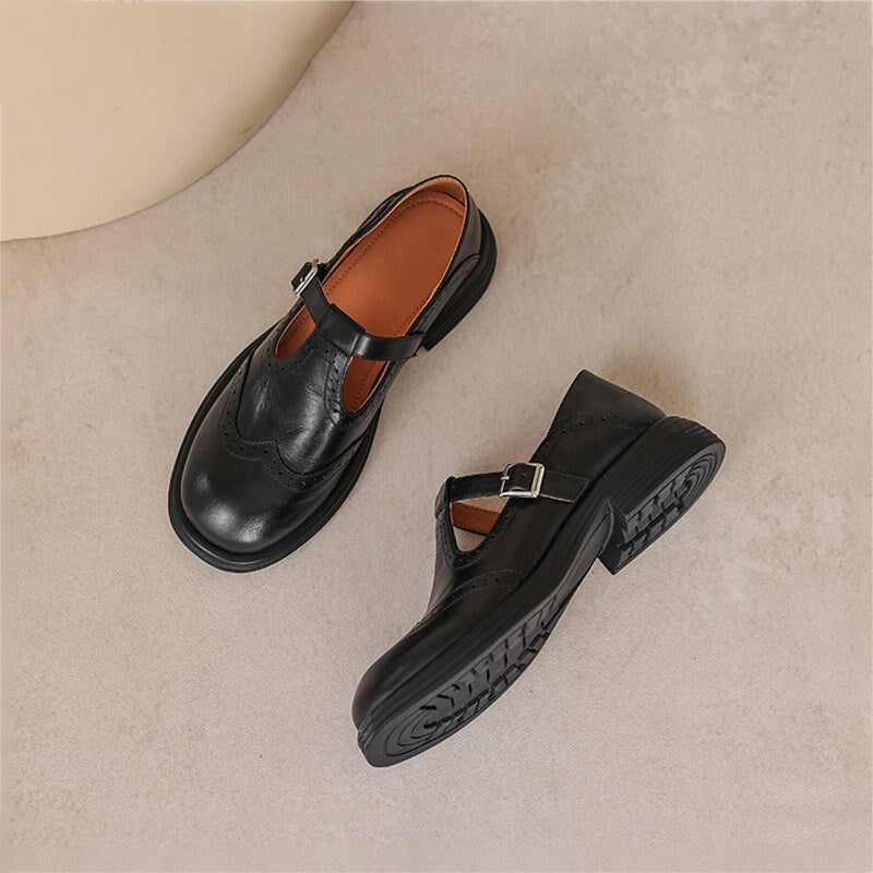 Ava&Rose™| Risla Leather Mary Janes