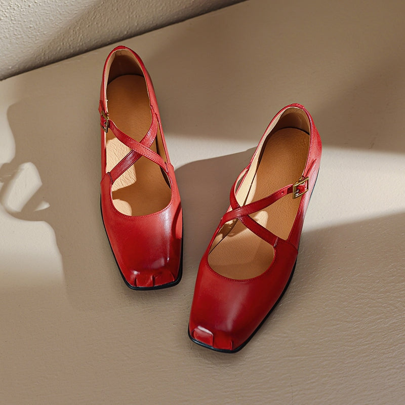 Ava&Rose™| Edith Leather Mary Janes