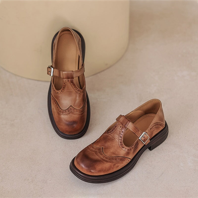 Ava&Rose™| Risla Leather Mary Janes