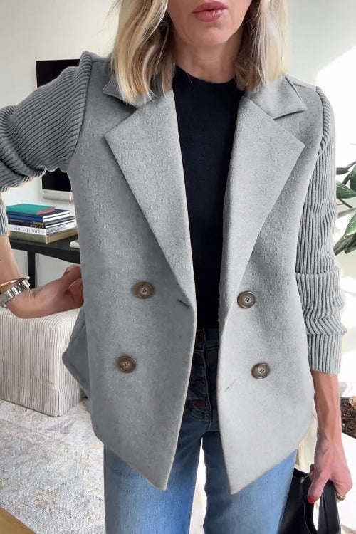 Sorelle - Elegant Knit-Sleeve Jacket