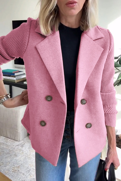 Sorelle - Elegant Knit-Sleeve Jacket