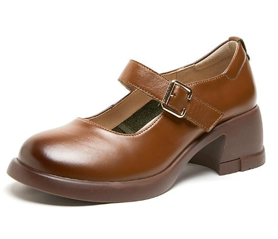 Ava&Rose™| Agnes Leather Mary Janes