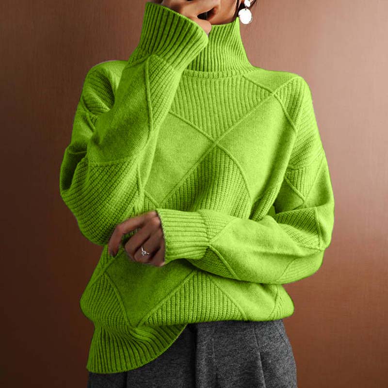 AVA| Textured Turtleneck Knit Sweater