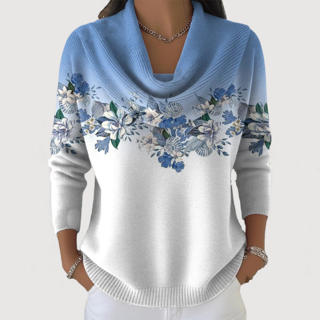 Alora | Floral Sweater with a Soft Neckline
