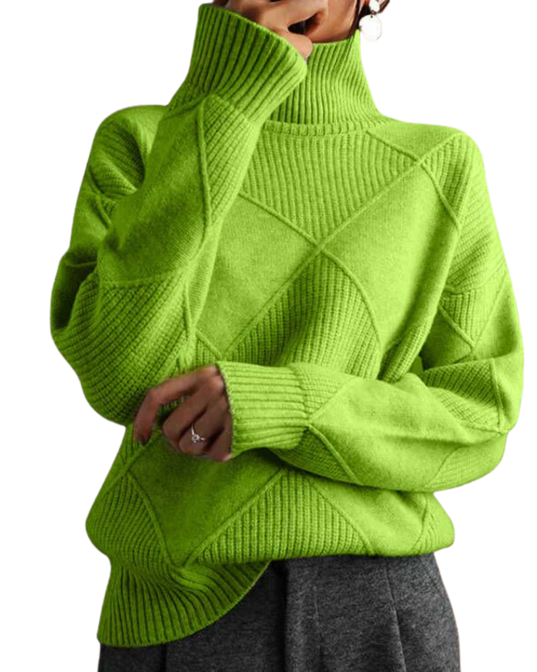 Ava&Rose™ | Textured Turtleneck Knit Sweater