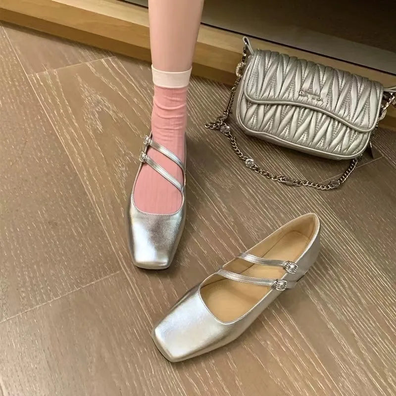 Ava&Rose™|Chic Double-Strap Flats