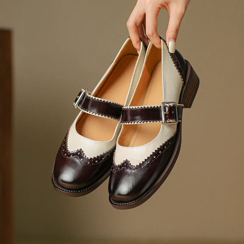 Ava&Rose™| Miana Leather Mary Janes
