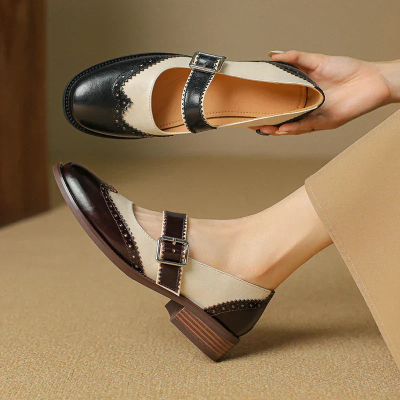 Ava&Rose™| Miana Leather Mary Janes
