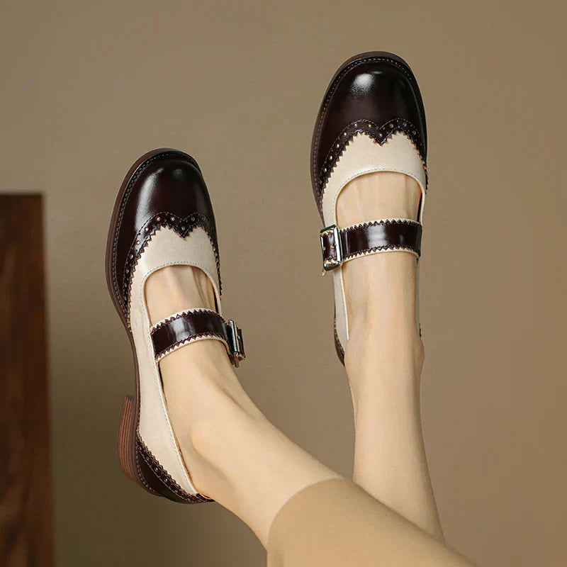 Ava&Rose™| Miana Leather Mary Janes