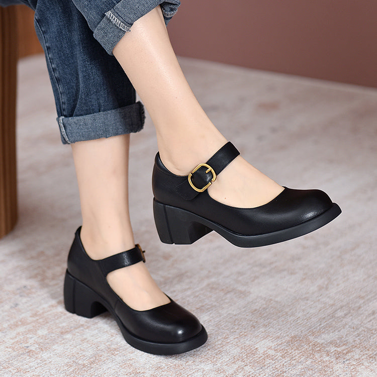 Ava&Rose™| Agnes Leather Mary Janes