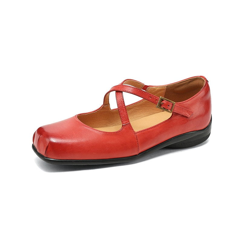 Ava&Rose™| Edith Leather Mary Janes