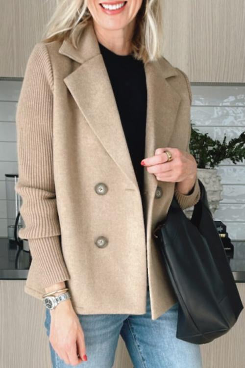 Sorelle - Elegant Knit-Sleeve Jacket