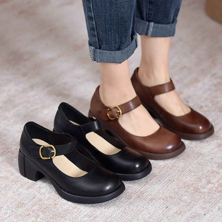 Ava&Rose™| Agnes Leather Mary Janes