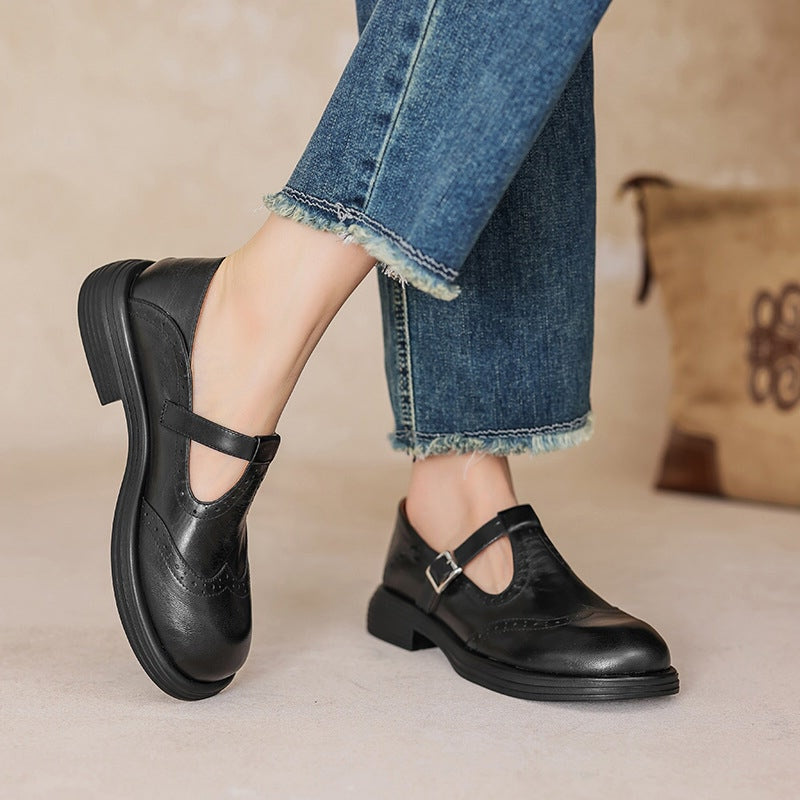 Ava&Rose™| Risla Leather Mary Janes