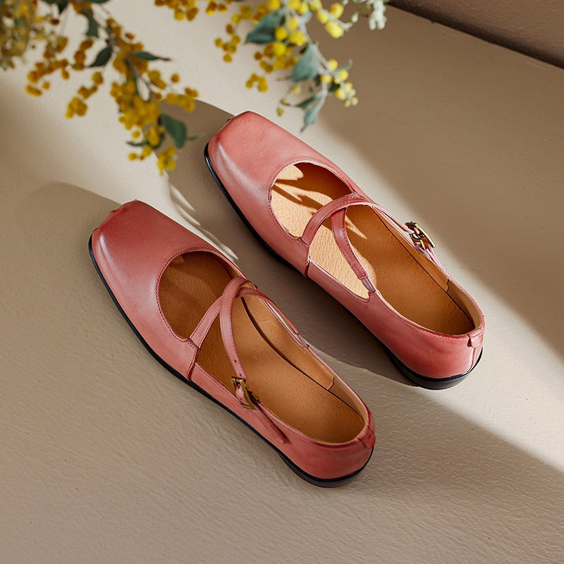 Ava&Rose™| Edith Leather Mary Janes