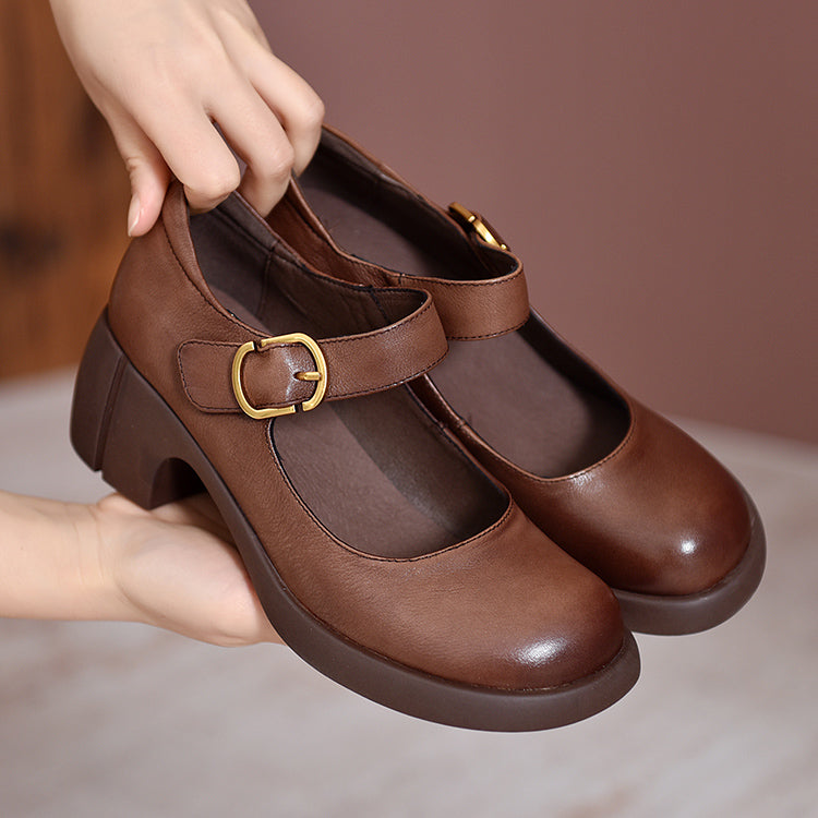 Ava&Rose™| Agnes Leather Mary Janes