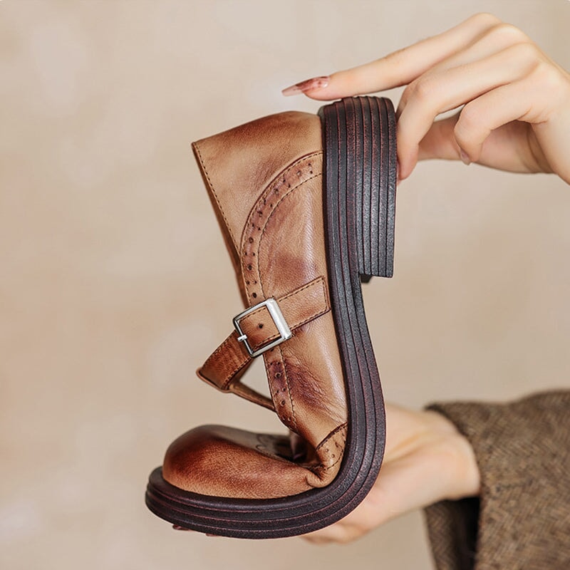 Ava&Rose™| Risla Leather Mary Janes